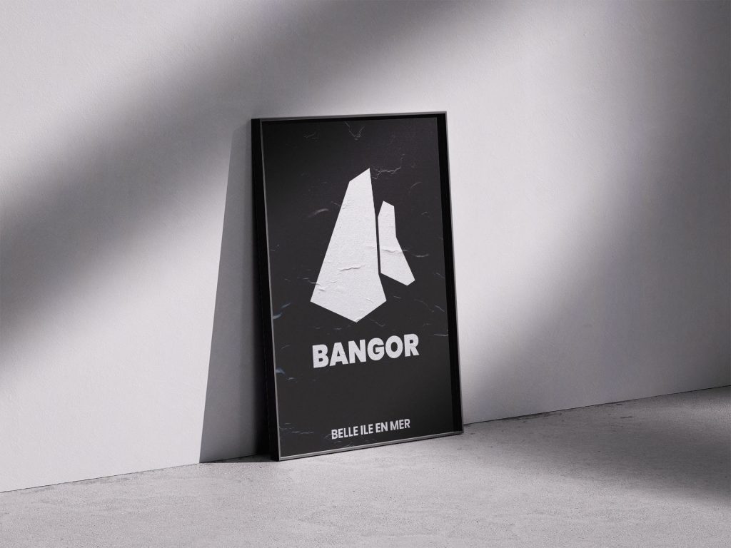 Mockup d'un poster Bangor dans un cadre