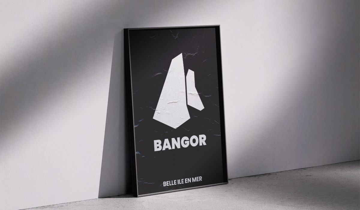 Mockup d'un poster Bangor dans un cadre