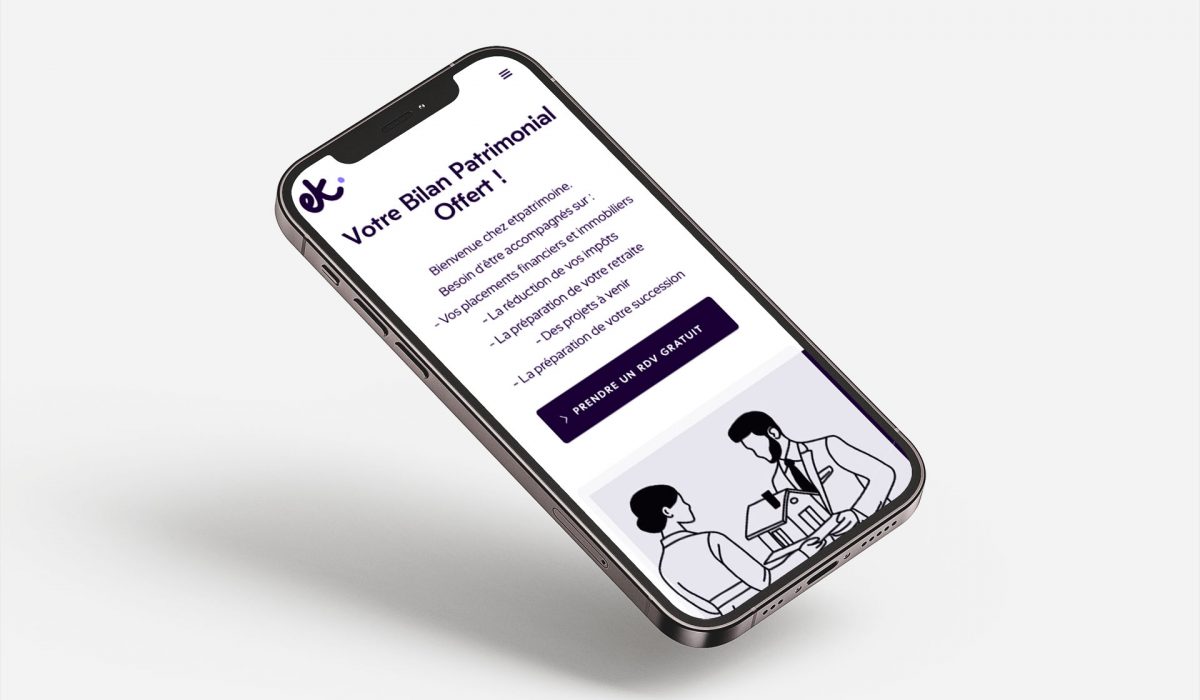 Mockup de la version mobile du site web etpatrimoine de Eddy Tavares