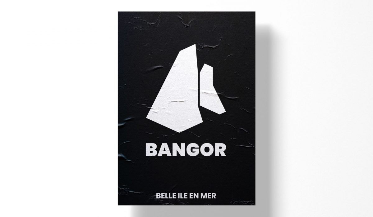 Mockup d'un poster affichant le logo de bangor