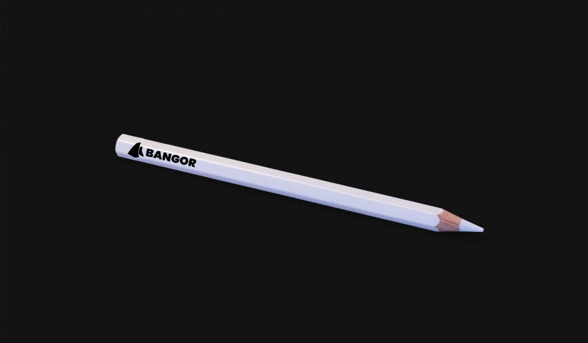 Mockup d'un crayon à l'image de la ville de bangor