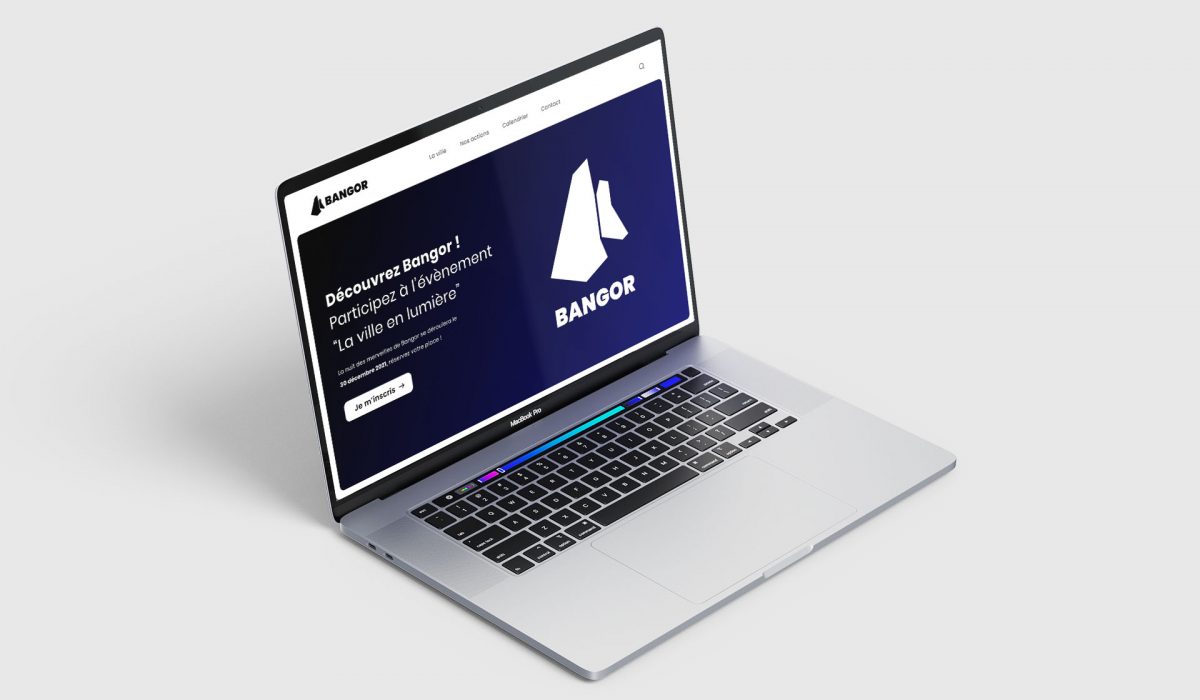 Mockup d'une page de site web pour la ville de bangor