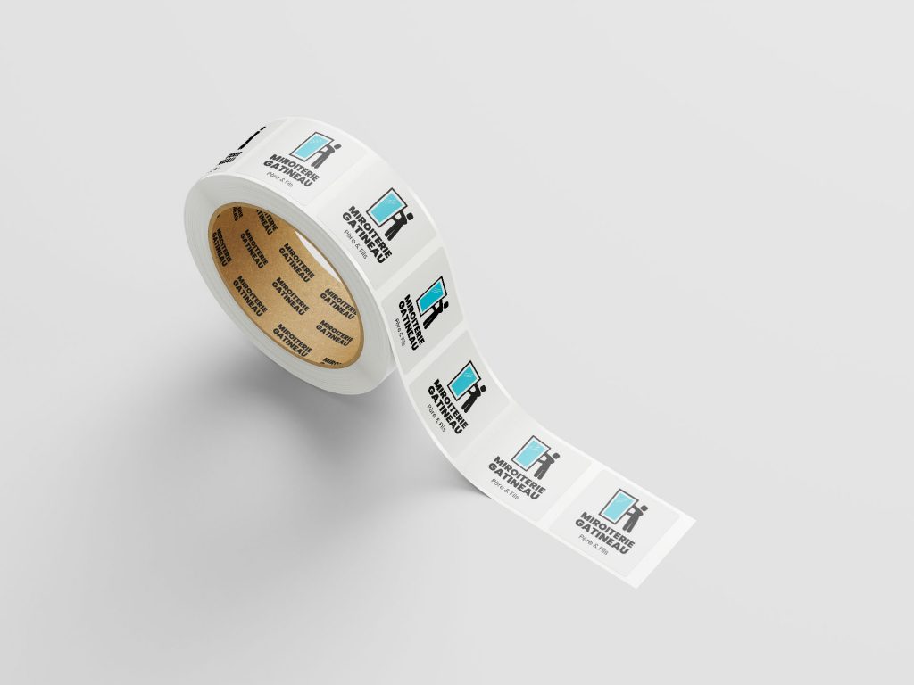 Rouleau de stickers pour la miroiterie gatineau