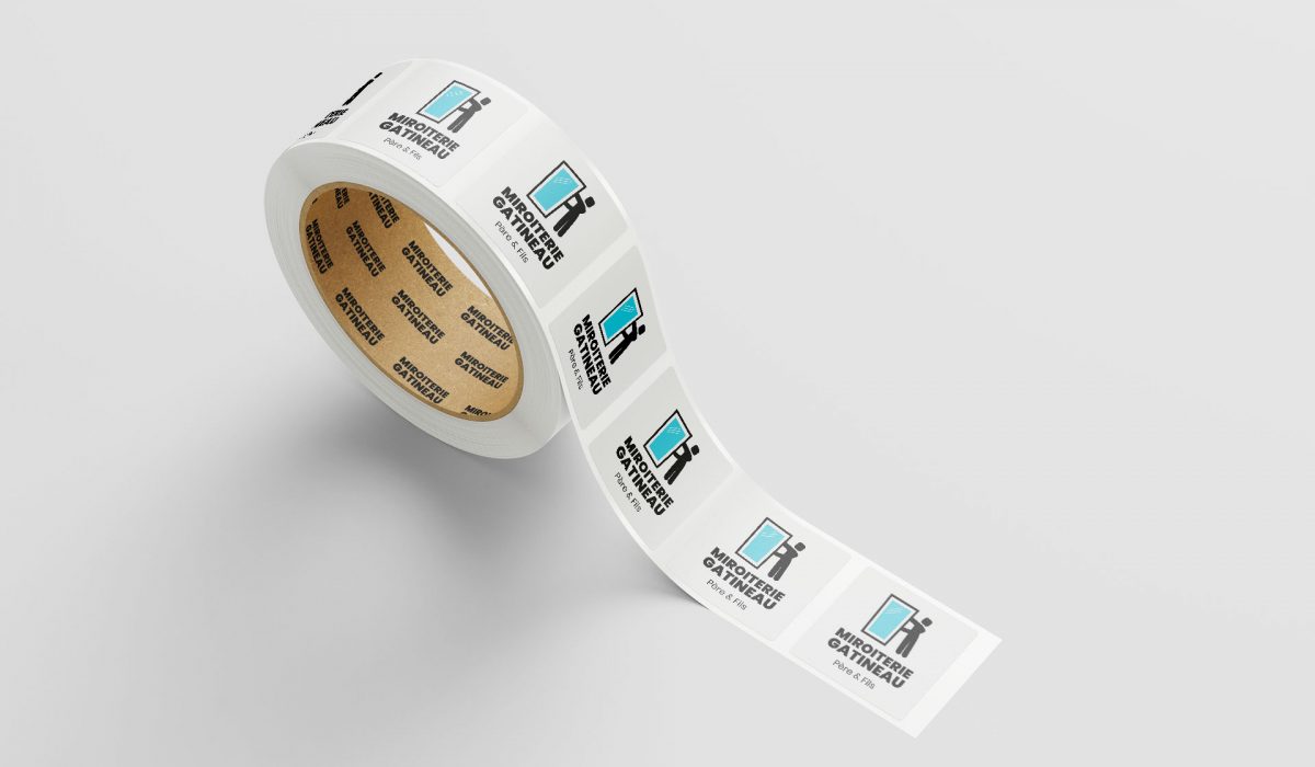 Rouleau de stickers pour la miroiterie gatineau
