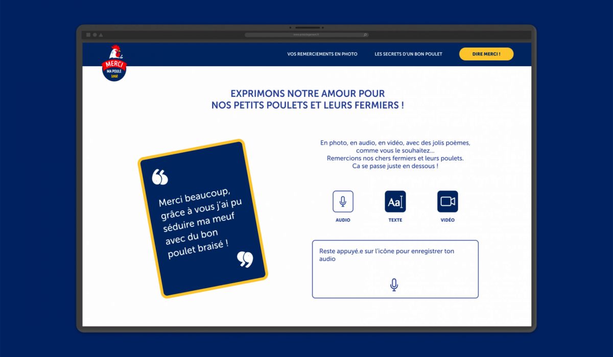 Mockup d'une page de la webapp Merci ma poule pour Loue