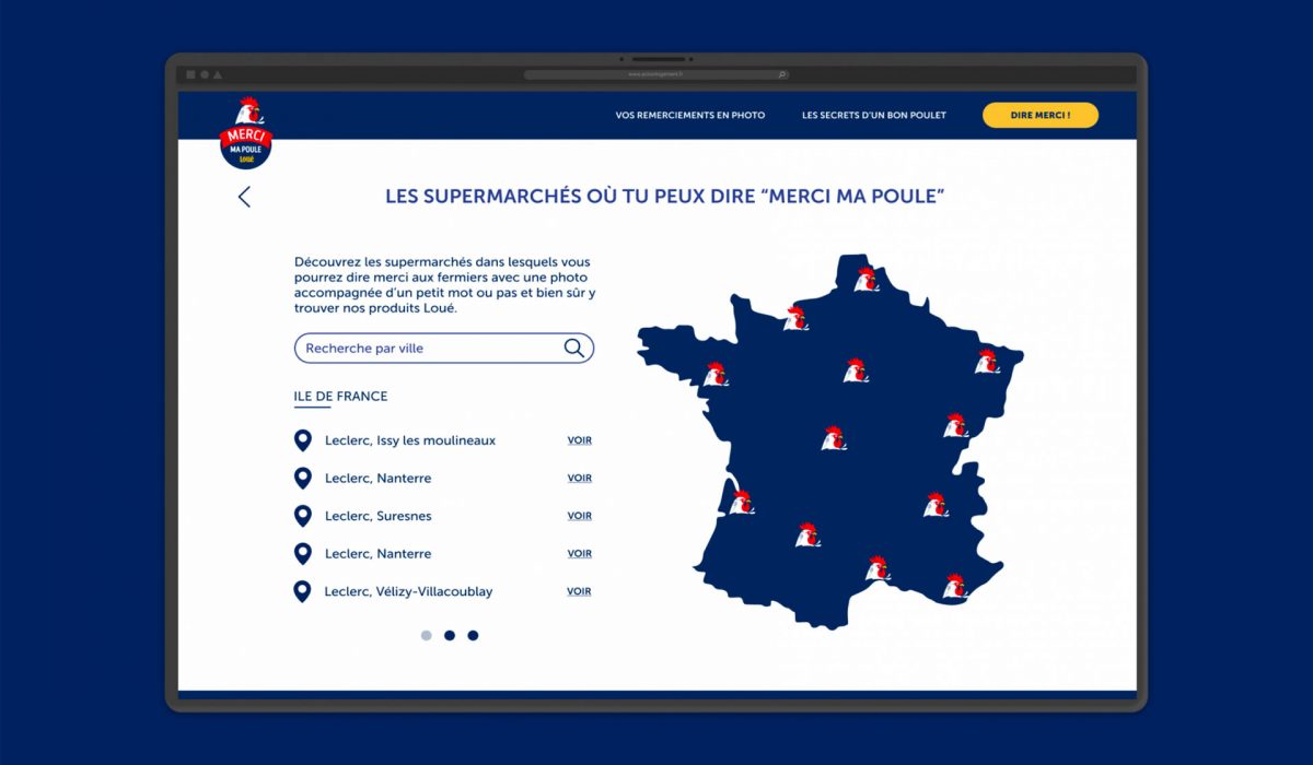 Mockup d'une page de la webapp Merci ma poule pour Loue
