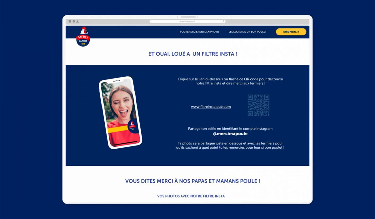 Mockup d'une page de la webapp Merci ma poule pour Loue