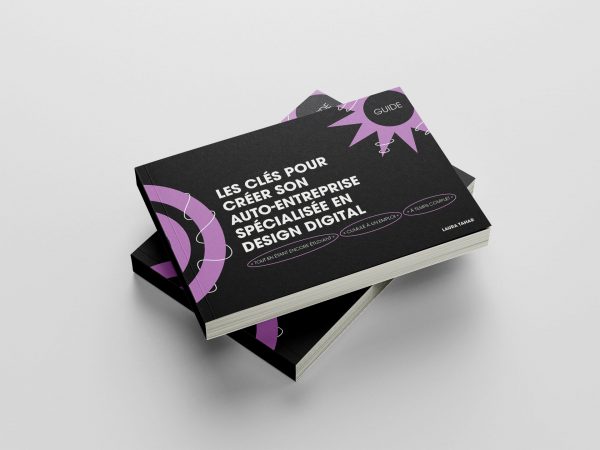 Mockup montrant la couverture de mon guide pour créer son autoentreprise en création digitale