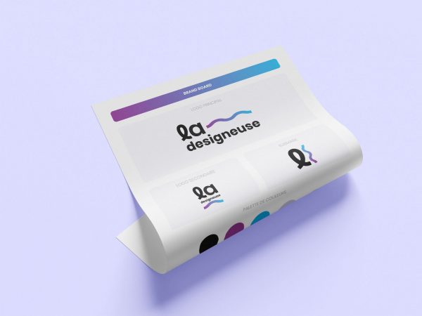 Mockup du template de brandboard la designeuse