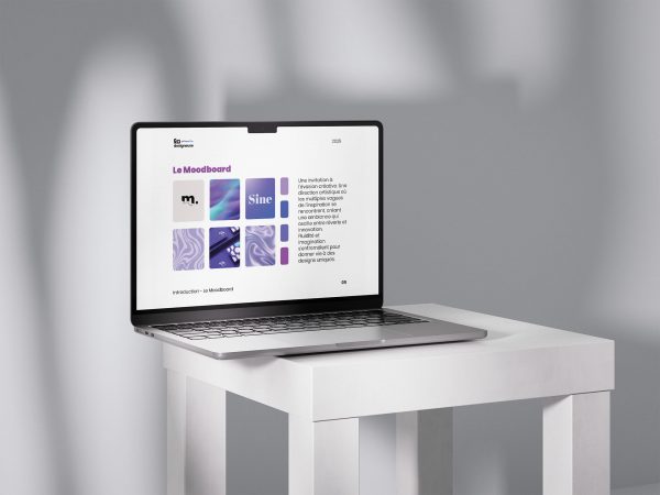 Mockup du template de charte graphique la designeuse sur un mac